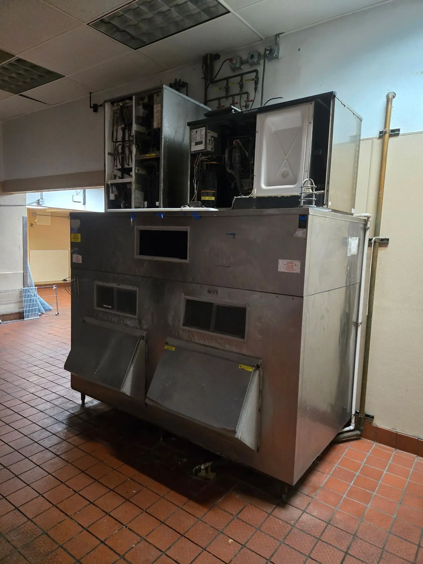 Before: Modular ice machine and bin