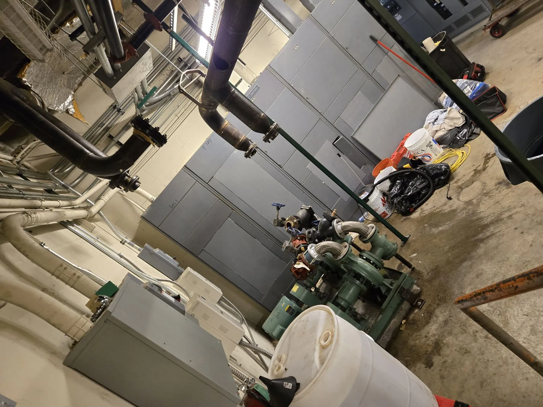 During: Pit piping, pumps and tanks