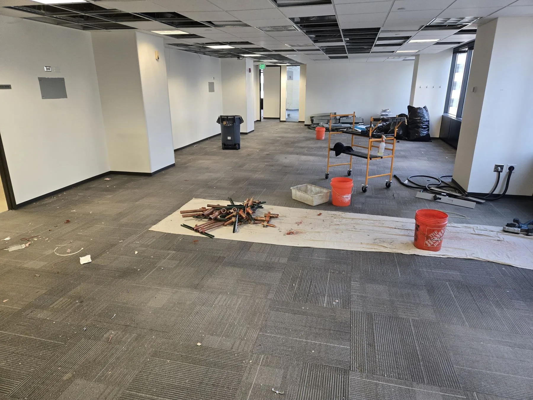 During: Floor 8, units sectioned and staged