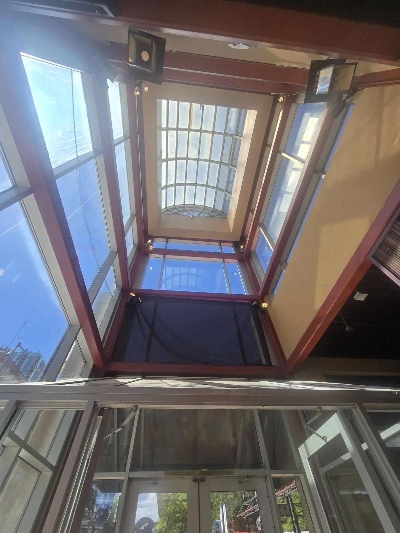 After: Atrium mount cleared, glass and floor untouched